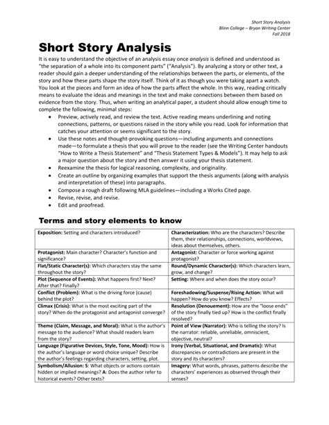 A Very Short Story Story Analysis .